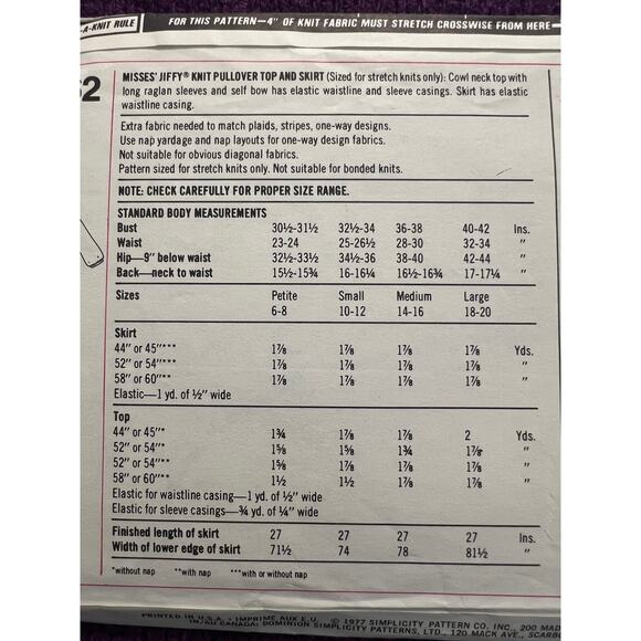 simplicity 8162 Sewing pattern pullover dress midi cowl neck size 10 - Picture 5 of 6